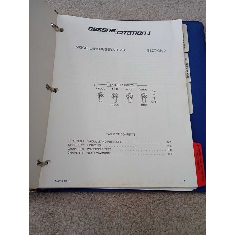 Cessna‎ Citation I Pilot Training Manual, Vol. 1, Operational Information 1983 - Picture 14 of 16